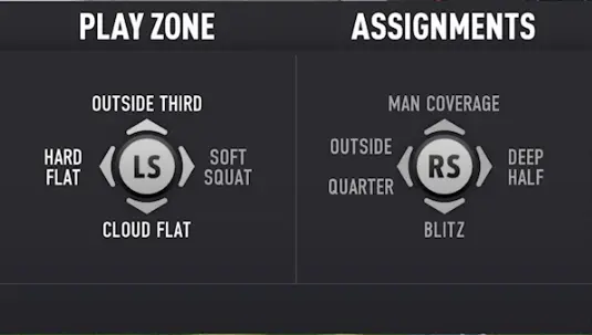 CFB 25 Pre Snap Zone Adjustments Menu