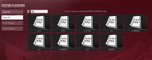 CFB 25 All Defensive Formations