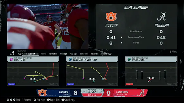 CFB 26 offense play selection options