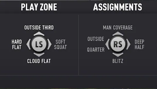 CFB 25 Pre Snap Zone Adjustments Menu